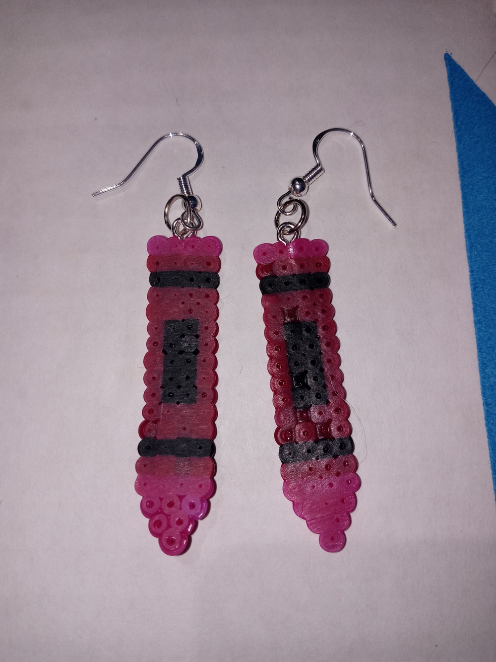 Handmade Pink and Black Dangle Earrings for Women